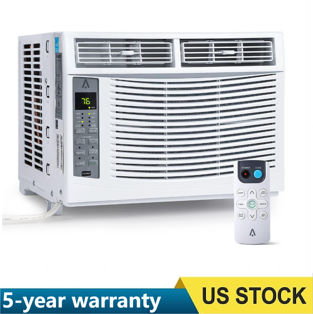 6000 BTU Window Air Conditioner Window AC Unit W/Remote Control 24H Timer 115V