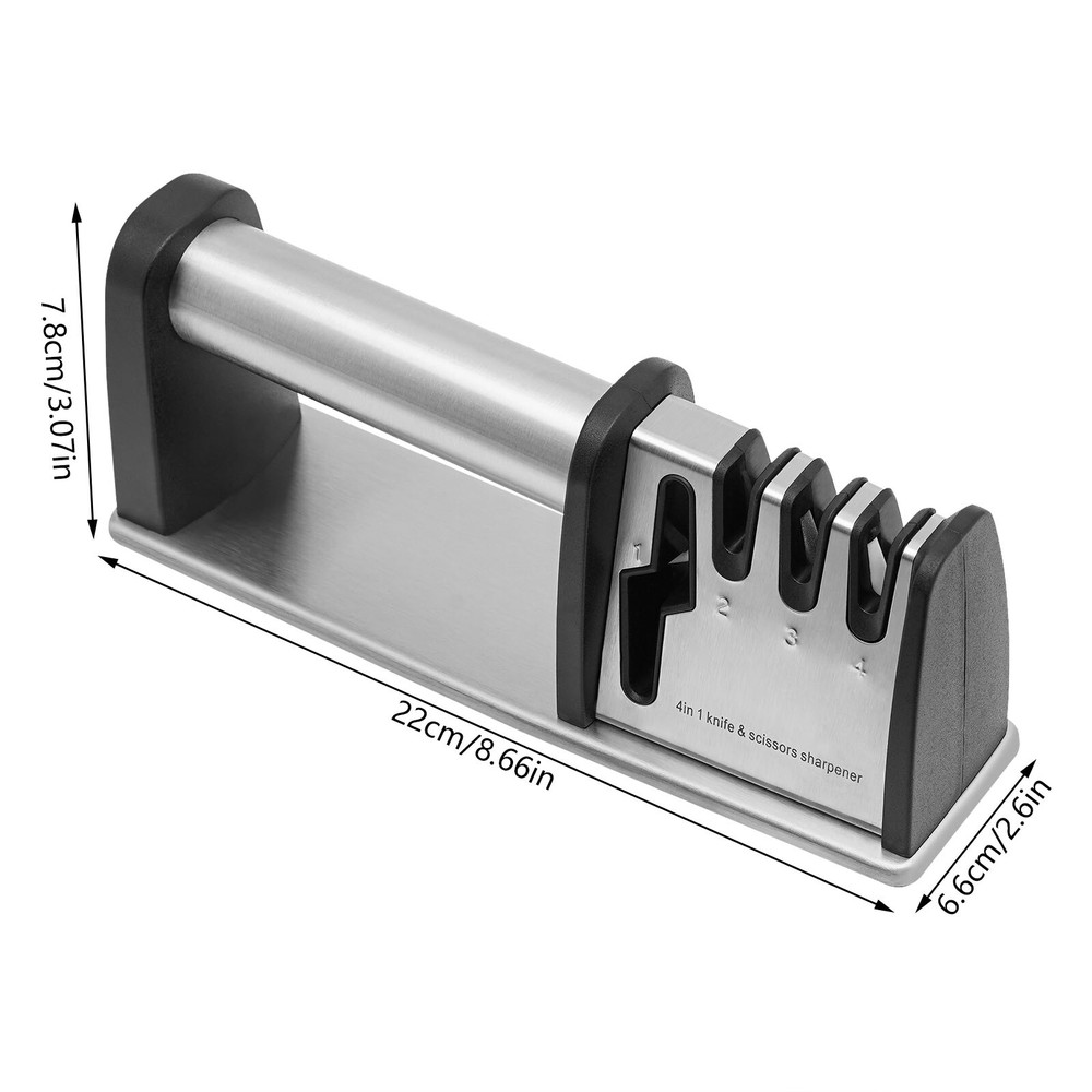Manual Kitchen Knife Sharpener 4-Stage Knives&Scissors Sharpening Tool Accessory