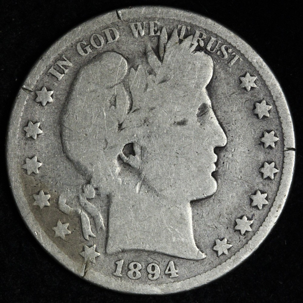1894 Barber Silver Half Dollar VG E325 KSNB