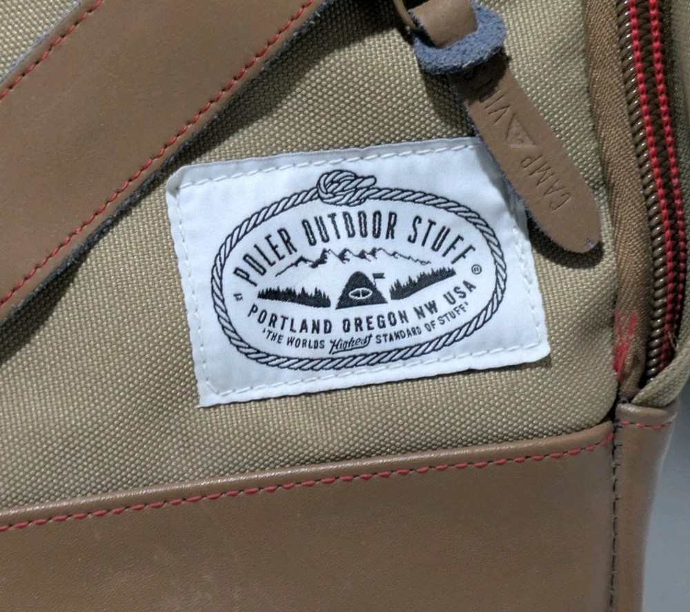 Poler Outdoor Stuff Camp Vibes Excursion Pack & Camera Insert Set In Khaki EUC