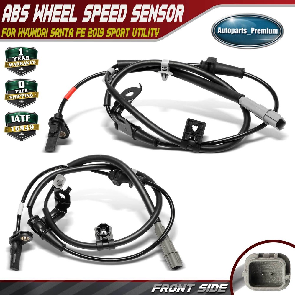 2Pcs Front Driver & Passenger ABS Wheel Speed Sensor for Hyundai Santa Fe 2019