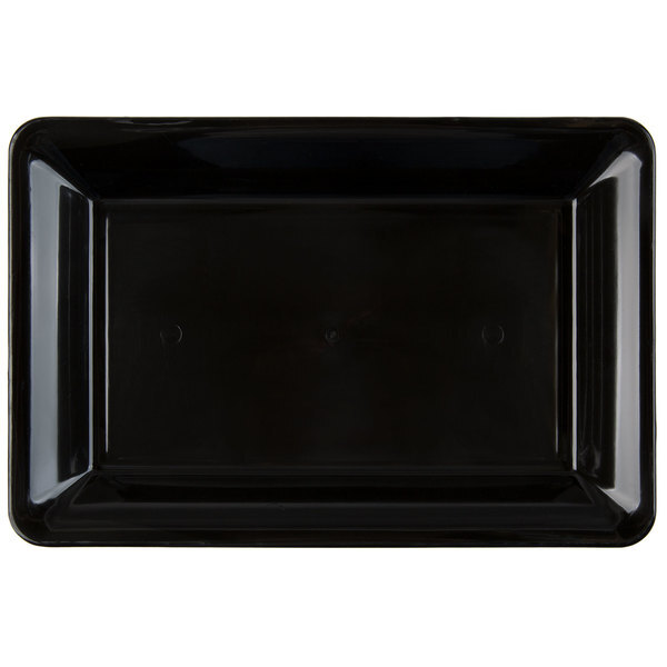 Fineline RC472.BK, 10x14-Inch Platter Black Plastic Rectangular Trays, 25/CS