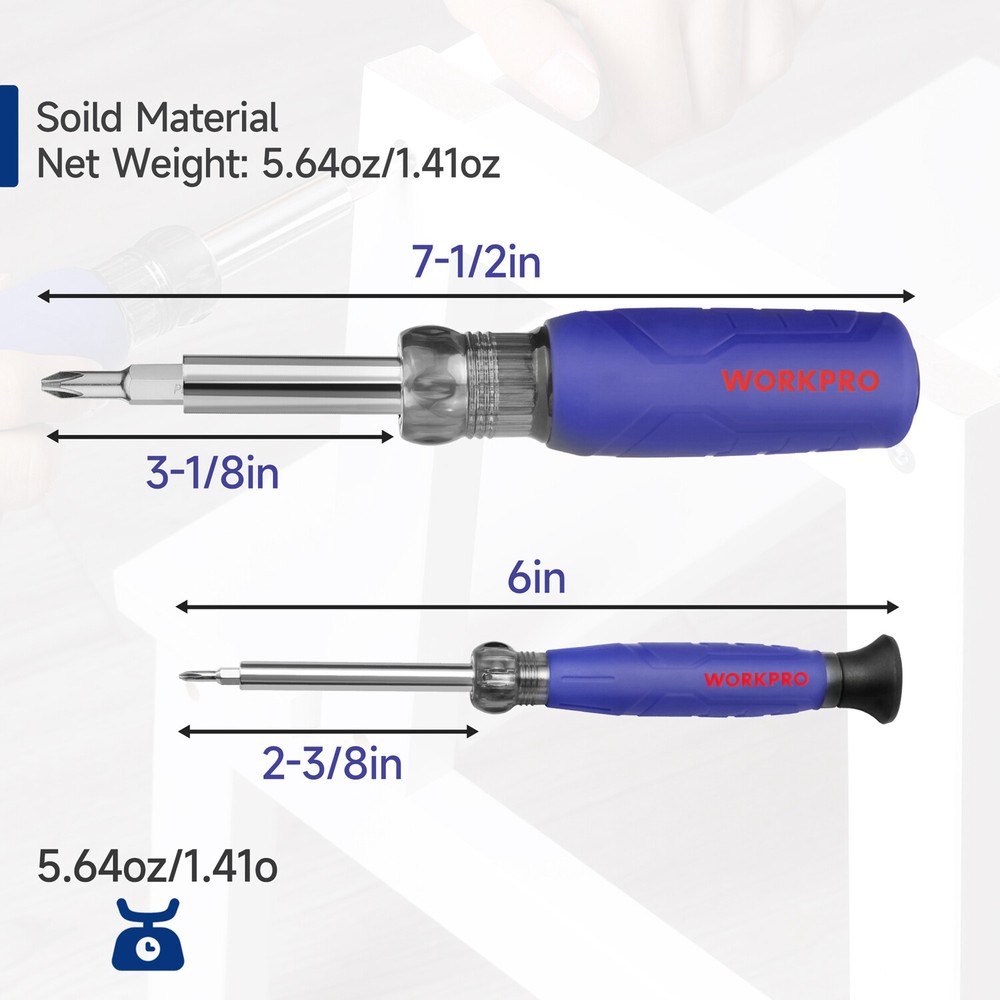 WORKPRO 6-in-1 Basic 4-in-1 Electronics Screwdriver/Nut Driver 2PC 2 Nut Driver