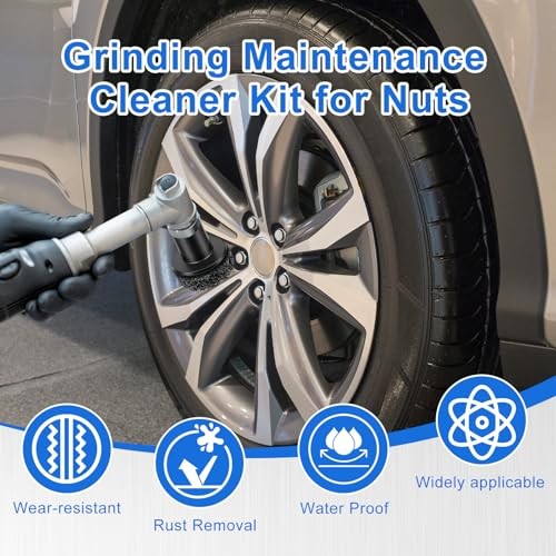 Wheel Hub Cleaning Tool with 5 Replaceable Pads, Effective Rust & Paint