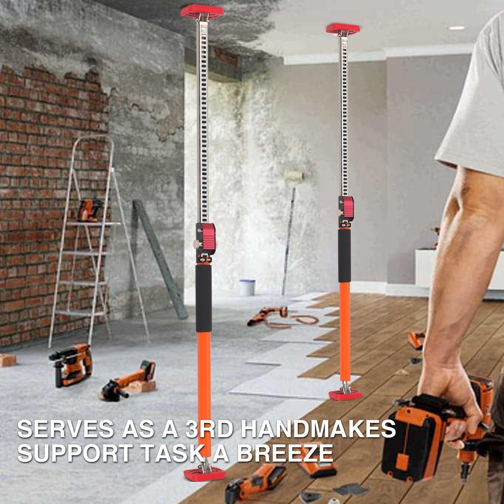 Adjustable Telescopic Support Rod Third Hand Pole Drywall Cabinet Jack 35-154"