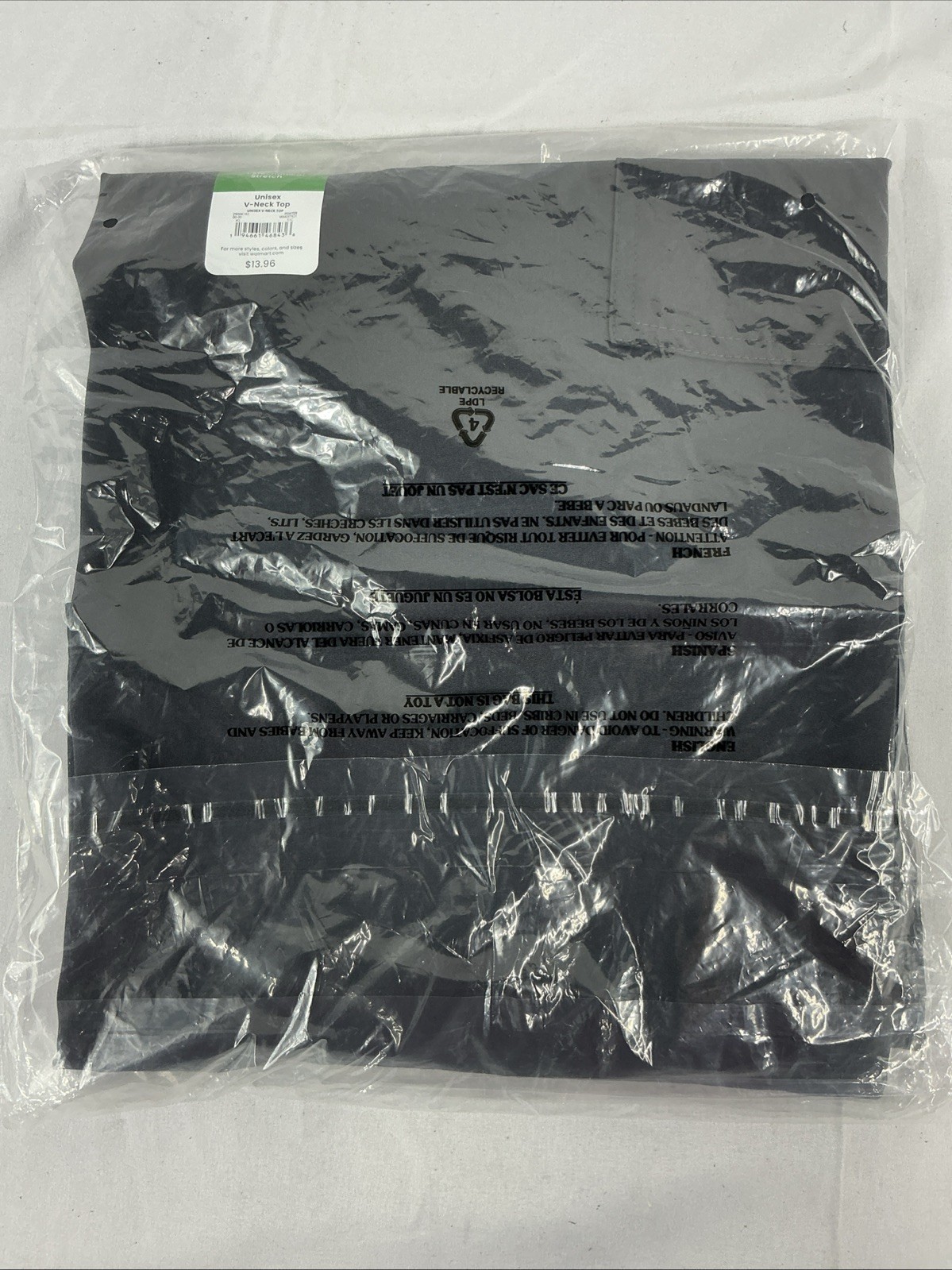 NWT Scrubstar Core Essentials Dark Grey Unisex V-Neck Scrub Top XL