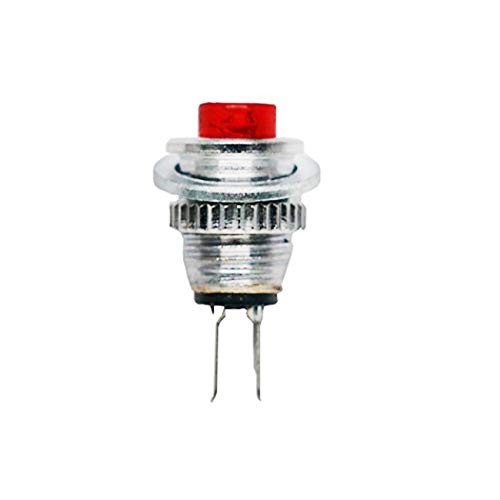 Momentary Push Button Switch, SPST 125V 1A, 2 Pin Panel Mount Mini Cap