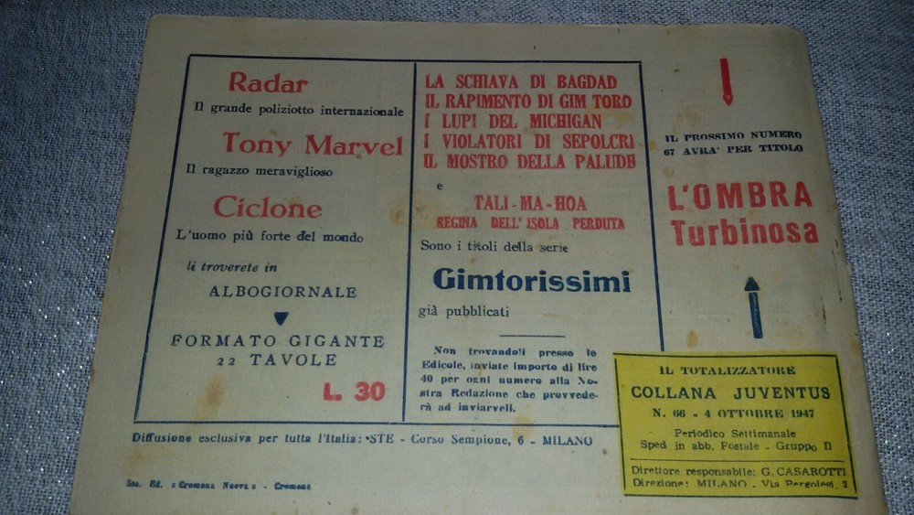 1947 Gim Toro Comic No. 66 ORIGINAL £. 12