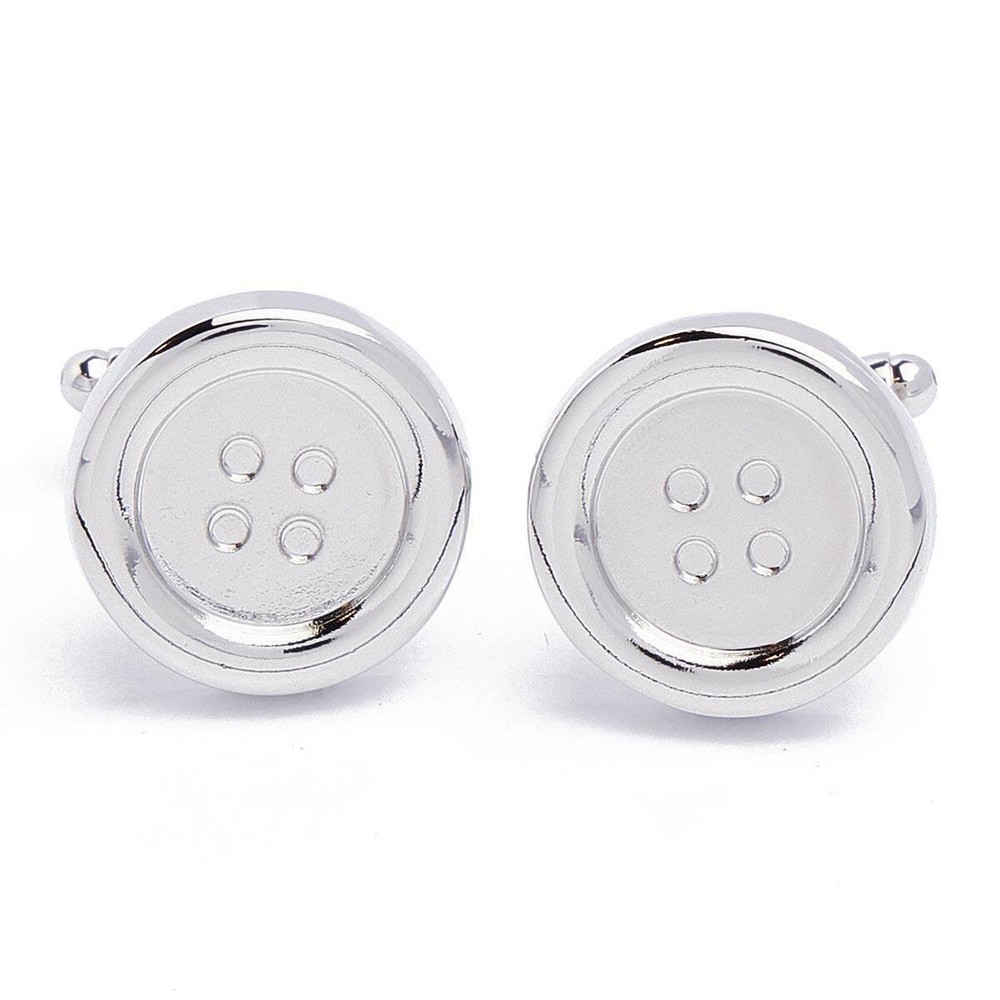 Cufflinks - Button Silver Button