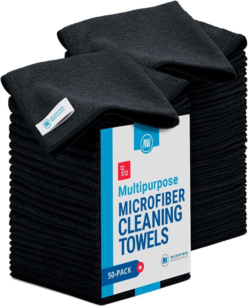 Versatile & Durable 50 Microfiber Cloths - Streak-Free Cleaning, All Surface Use