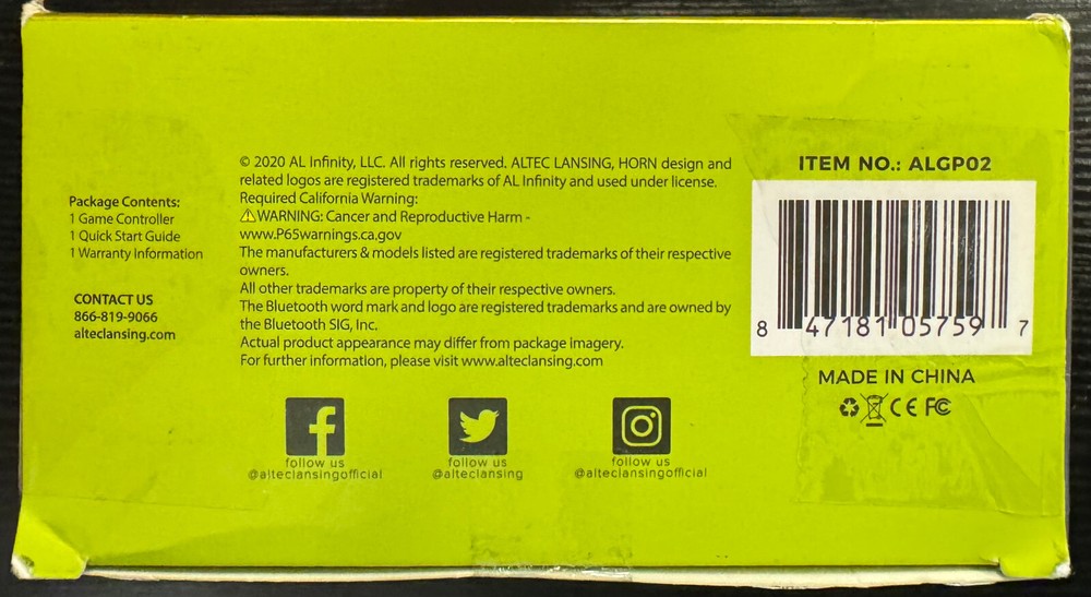 Altec Lansing "Battlegrounds Slide" Mobile Device Gaming Controller