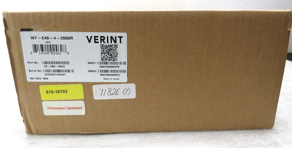Verint WF-E40-4-2000R 4 Input Analog/IP Network Video Recorder [CTD]