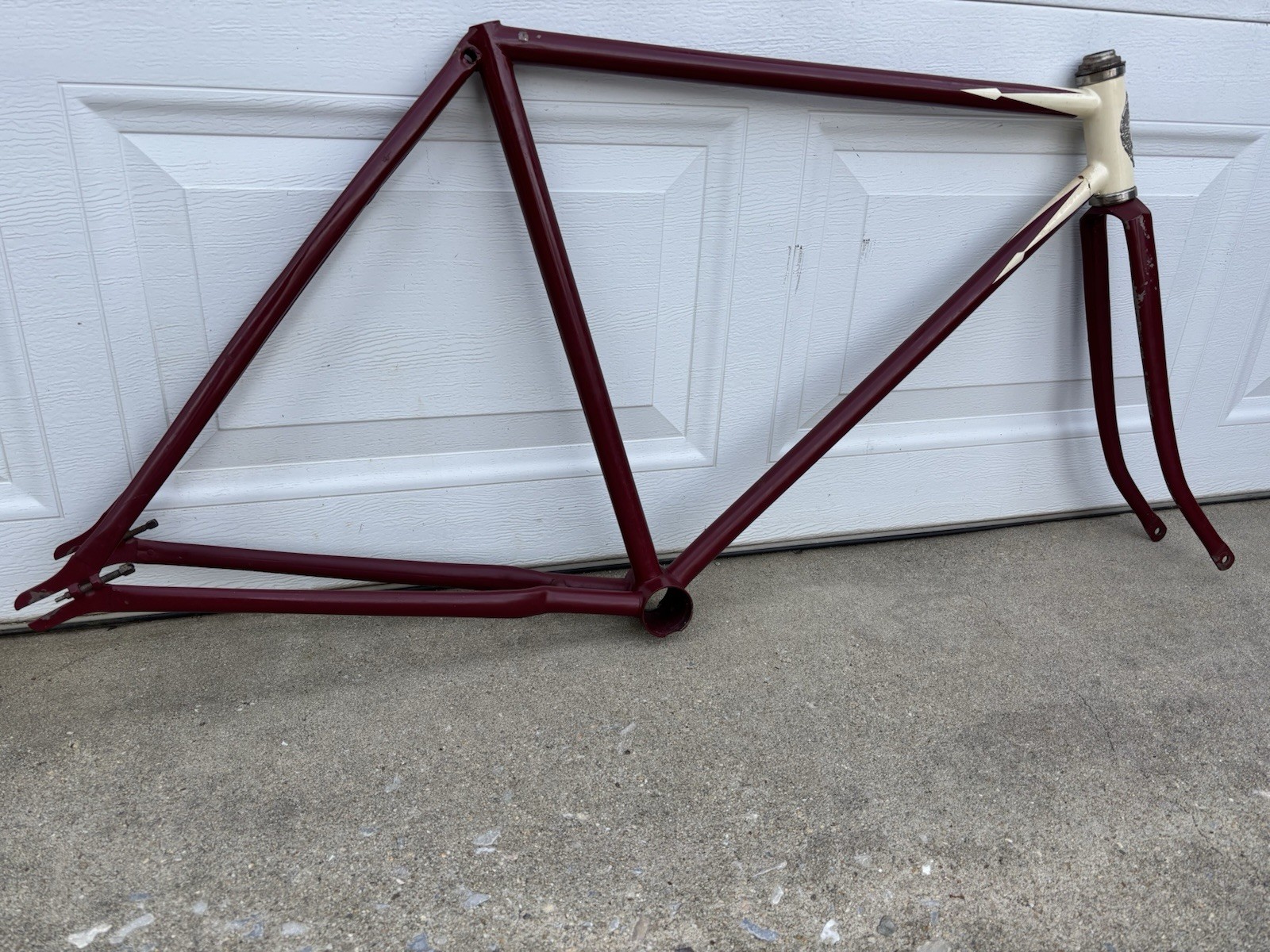 ANTIQUE 1900'S CIRCA ADLAKE 28" REPAINTED MOTORBIKE FRAME SET