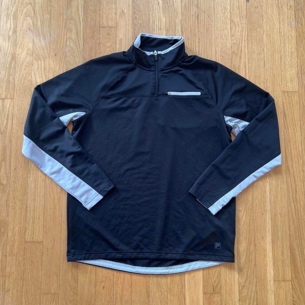 Fila Black Quarter Zip Golf Pullover Men's Medium • Athletic Golfwear