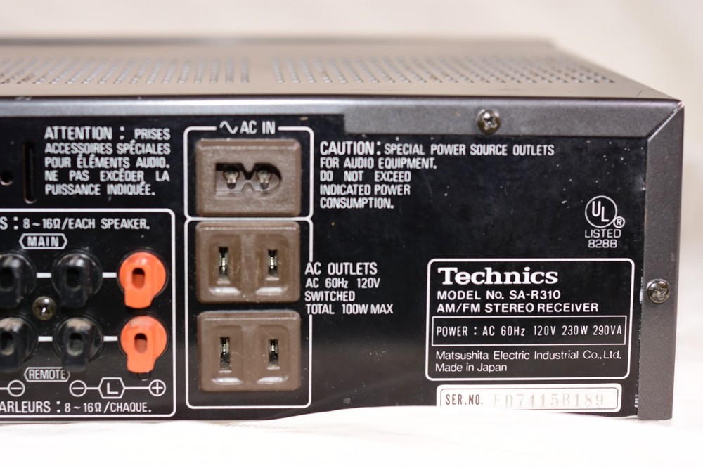 Technics SA-R310 Receiver with EUR64704 Remote. Tested, see notes.