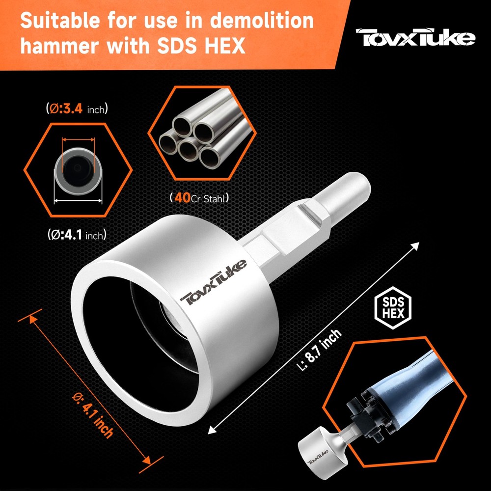 SDS HEX Shank T-Post Driver for T Posts, 3 Inch Diameter Head, Compatible wit...