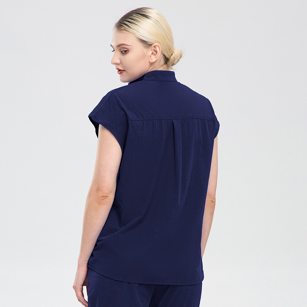 Women Scrub Sets Stretch Jogger Drawstring Pants Nurse Uniform Medical Workware