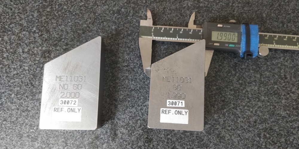 Master Gage Block 2" + 1.990" Go & No Go Set ~ Large solid pieces