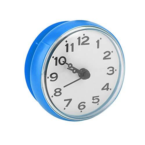 Waterproof Bathroom Clock, Suction Cup Wall Clock Wall Window Mirror Bath Blue
