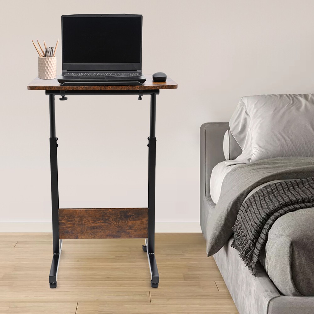 Adjustable Height Standing Desk Portable Rolling Computer Stand with 4 wheels