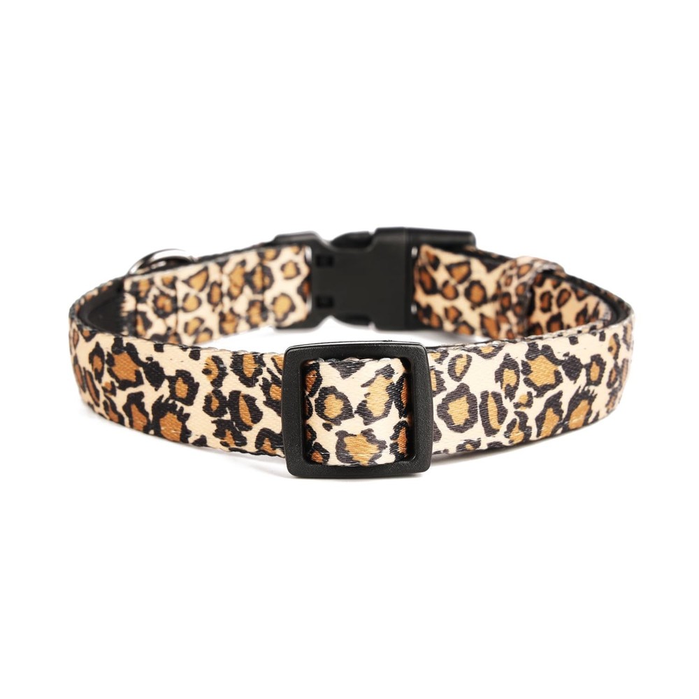 Neoprene Padded Dog Collar, Soft and Comfortable, Leopard Pattern, for Large ...