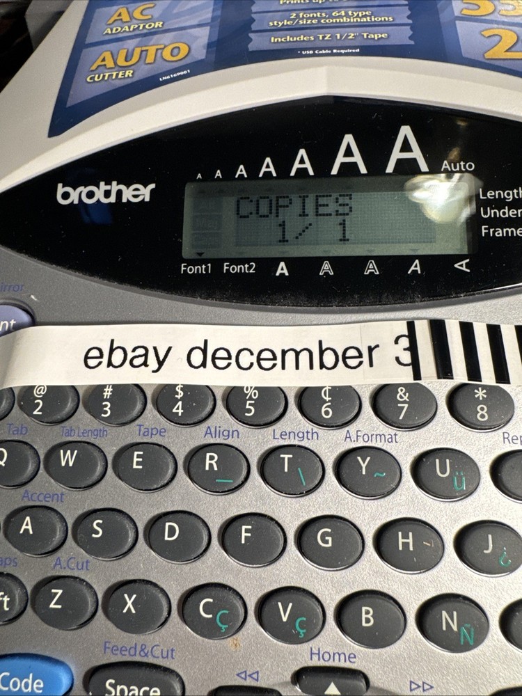 Brother P-Touch PT-1950 Electronic Label Thermal Printer Label Maker AC adapter