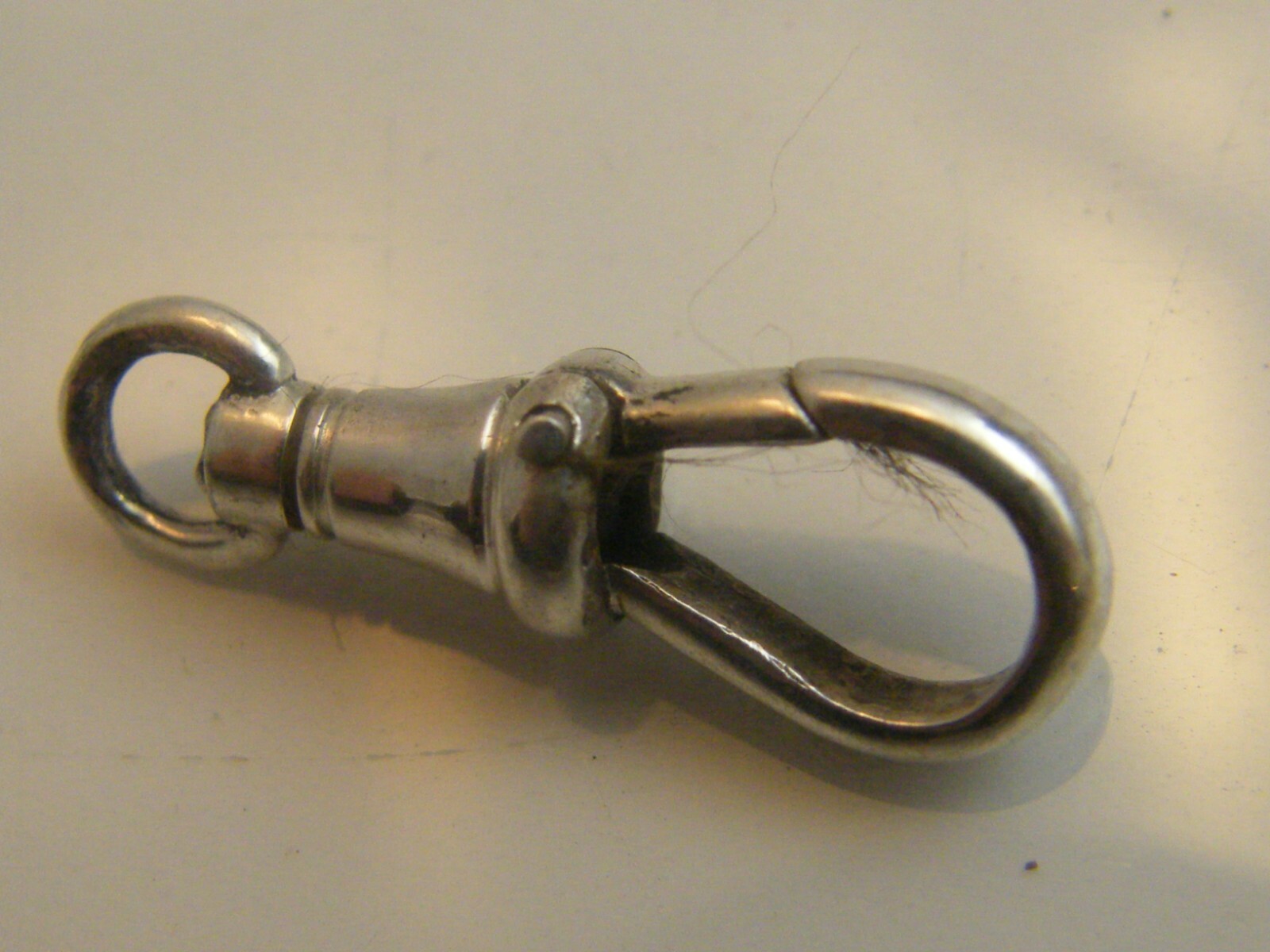 SILVER DOG CLIP FINDING 24MM LONG VINTAGE STYLE SWIVEL TOP