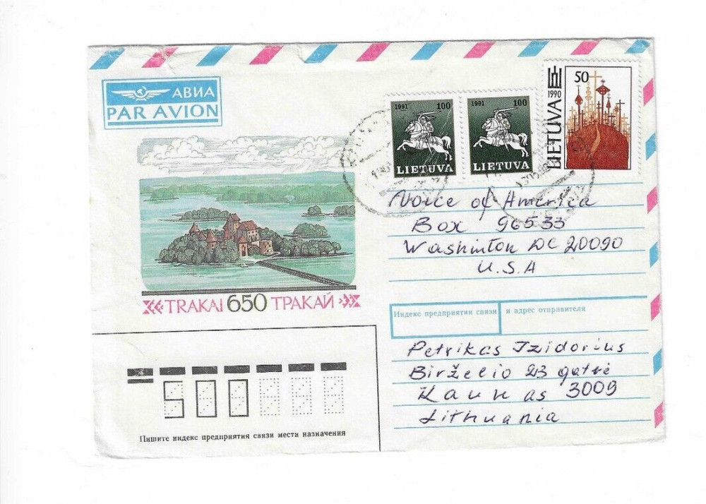 LITHUANIA Cover sent to U.S.