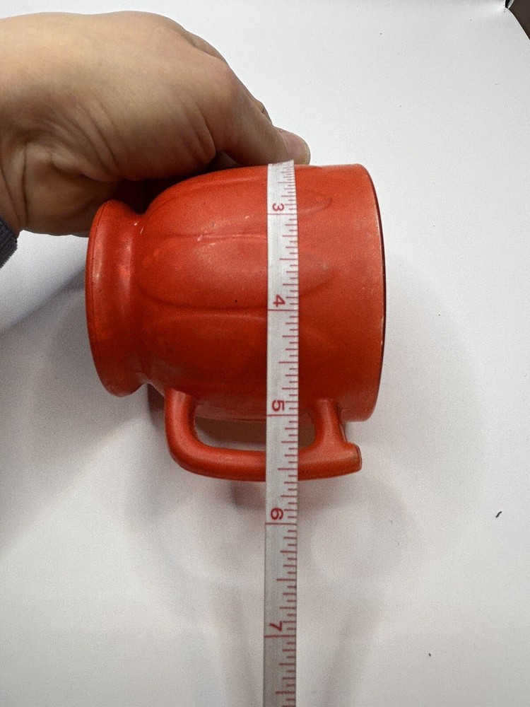 Hazel Atlas Pitcher Cup Orange Ribbed 1950s Replacement