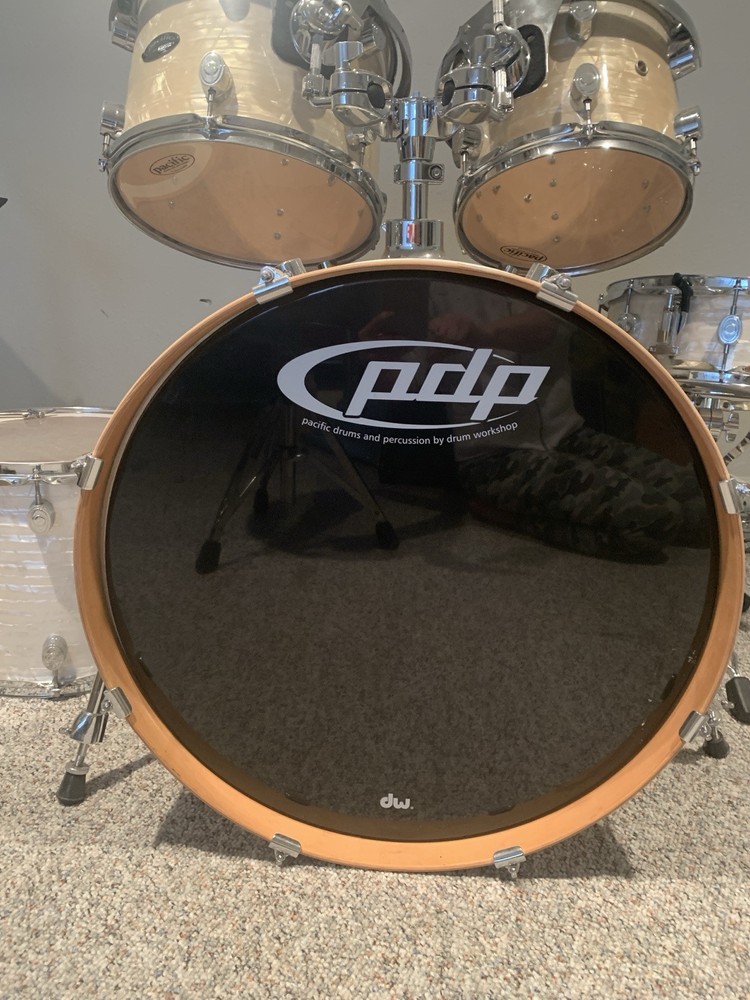 PDP Pearlescent White CX Series Maple 5 Piece Drum Set. (Hardware Available)