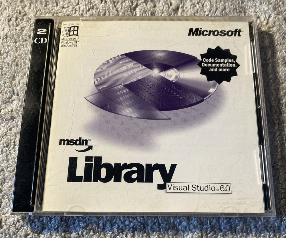 Microsoft MSDN Library Visual Studio  6.0 Two CD Set for Windows98 Windows NT