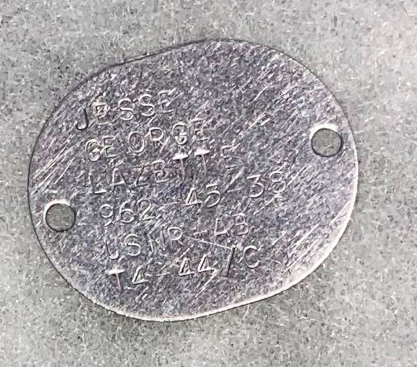 WWII USNR Jesse Lazette T-44 Single Dog Tag