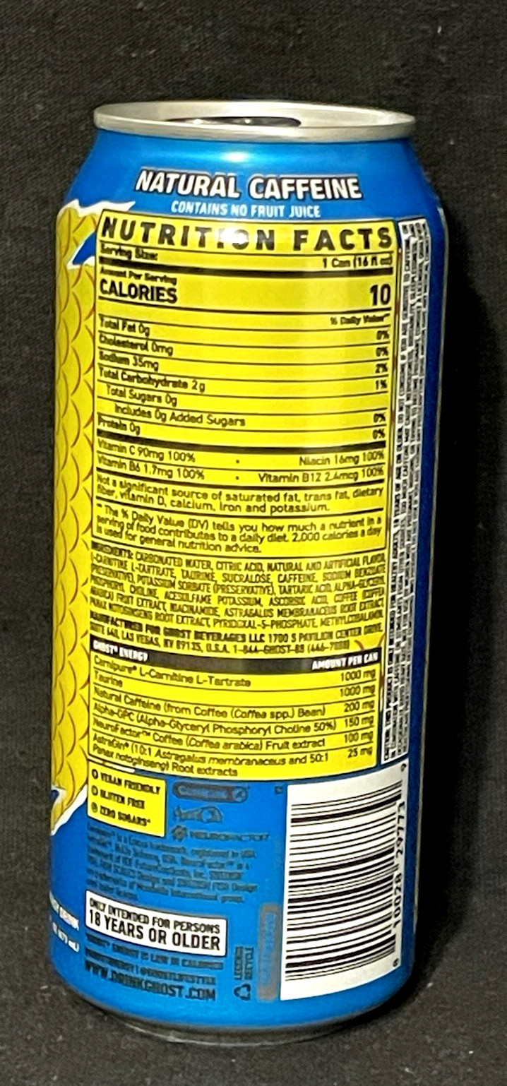 Ghost Swedish Fish Energy Drink Zero Sugar 2 Cans 16 oz Discounted Candy Flavor