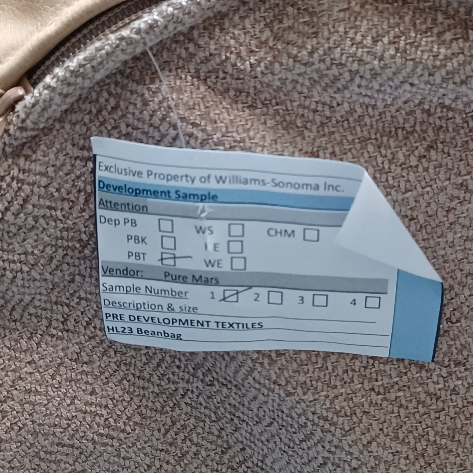 Pottery Barn Teen Faux Leather Large Bean Bag Cover Marketing Sample Camel Tan