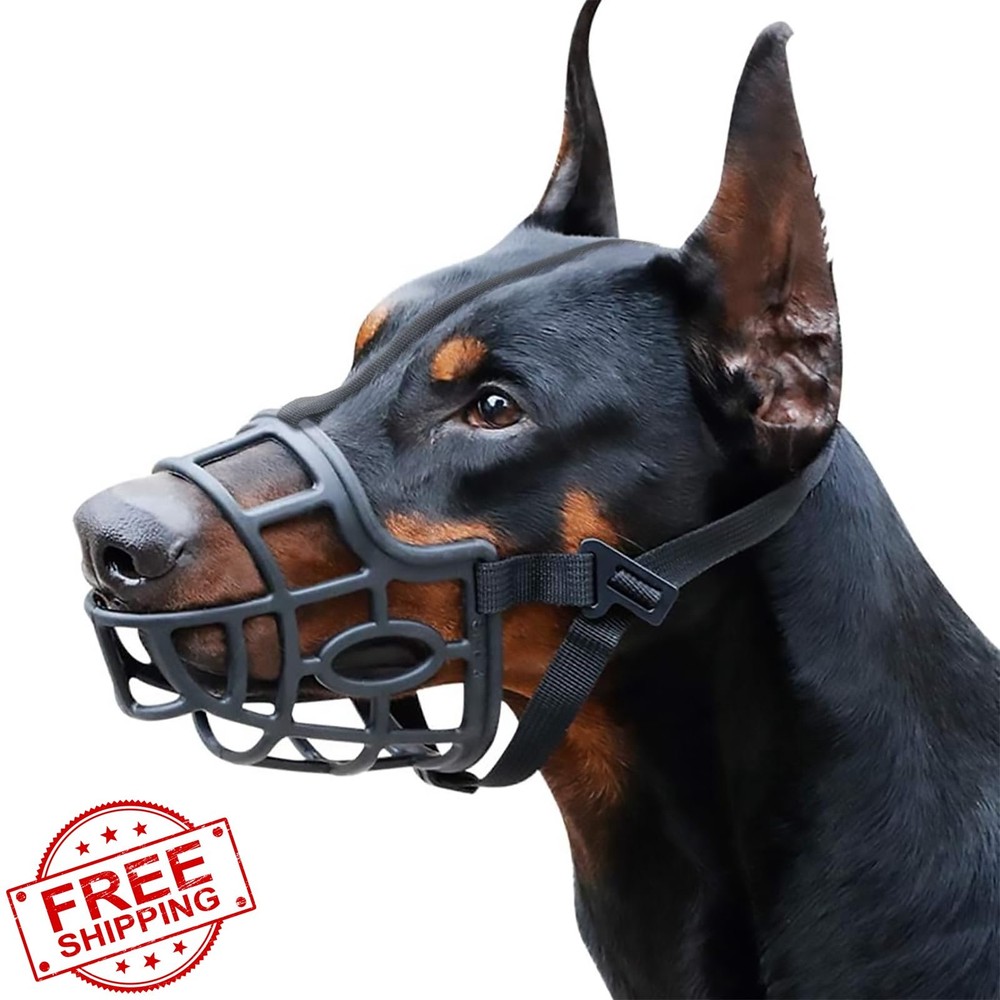 Mayerzon Dog Muzzle Black Medium Large German Shepherd Anti Bite Chewing