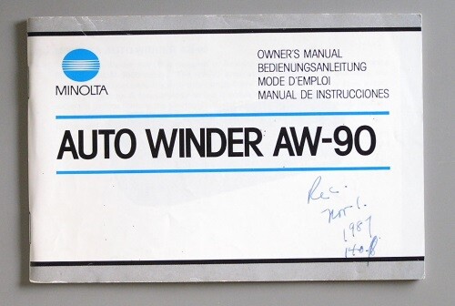 Minolta Auto Winder AW-90 Instruction Manual multi-language