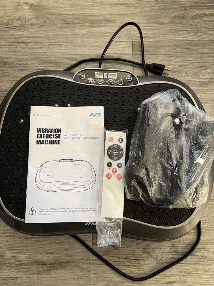 AXV MINI COMPACT TRAVEL Remote Vibration Plate Exercise PLATFORM Machine Gray