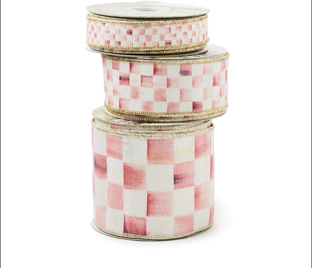 NEW MacKenzie - Childs Rosy Check 2" Ribbon - SOLD BY THE YARD