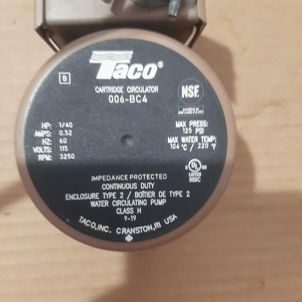 Taco Cartridge Pump 006-BC4 Seal