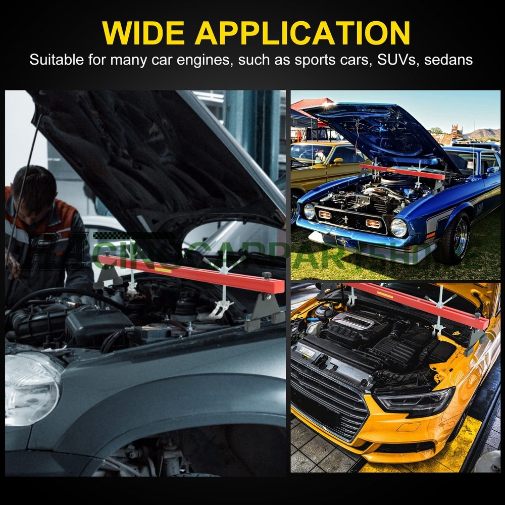 1100 Lbs Engine Support Bar Engine Load Leveler Transmission w/ Dual Hooks Red