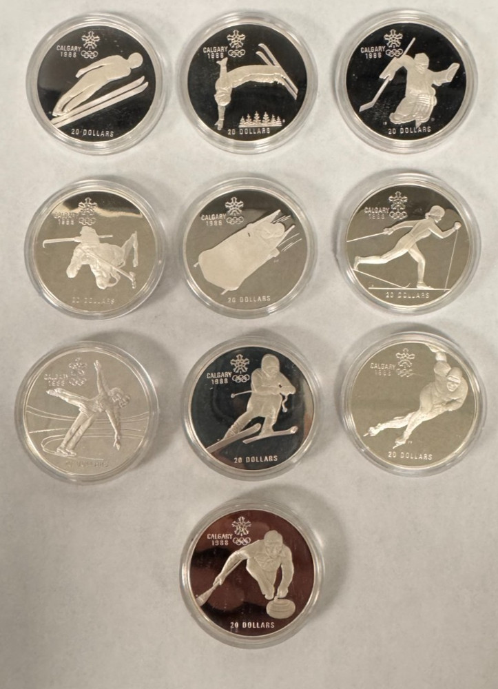 1988 Canada $20 Calgary Winter Olympics Set Silver