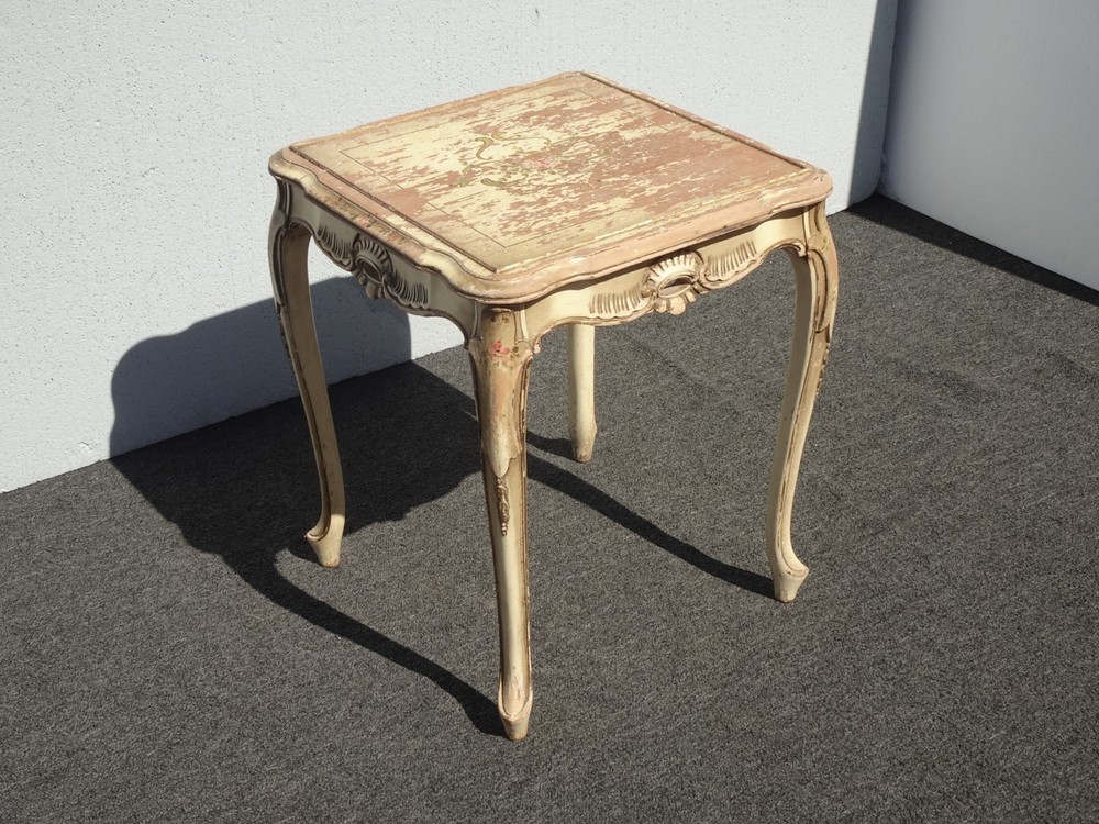 Vintage Rustic French Provincial End Table - Side Table Asis