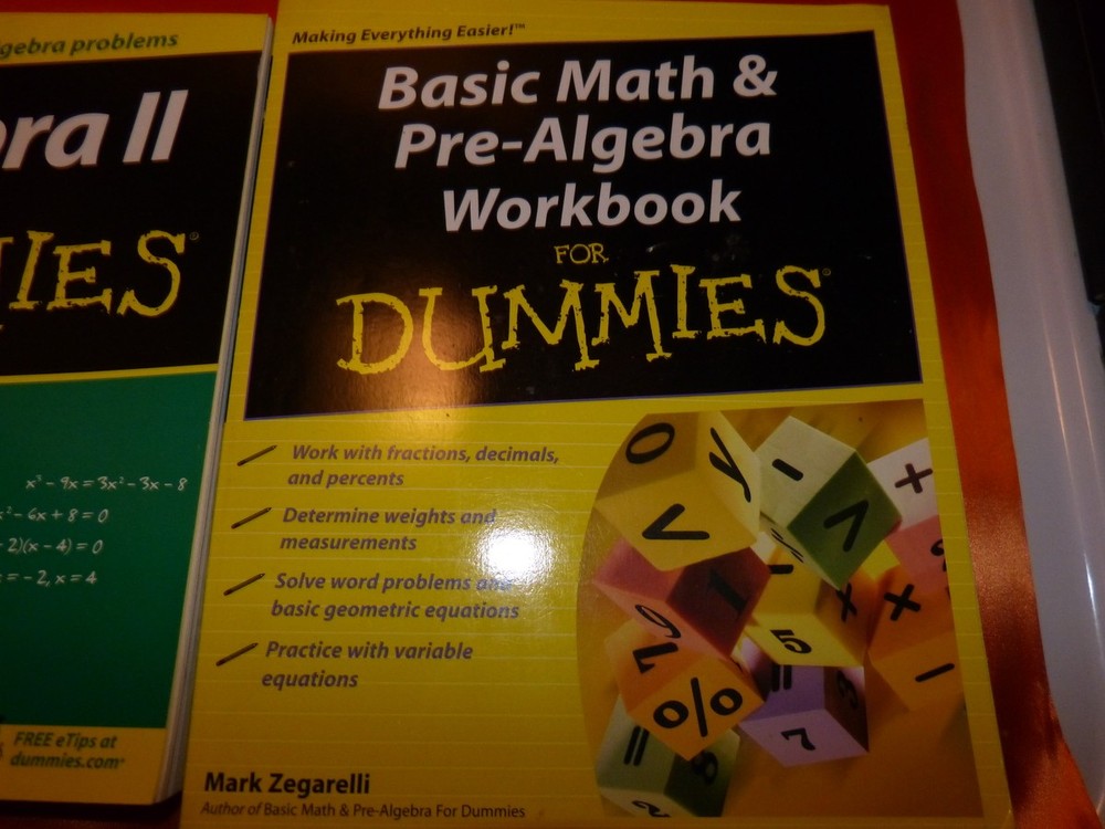 3 PACK MATH ALGEBRA BOOKS SALE For Dummies Pre Basic Math Book ❃ FreshSpun
