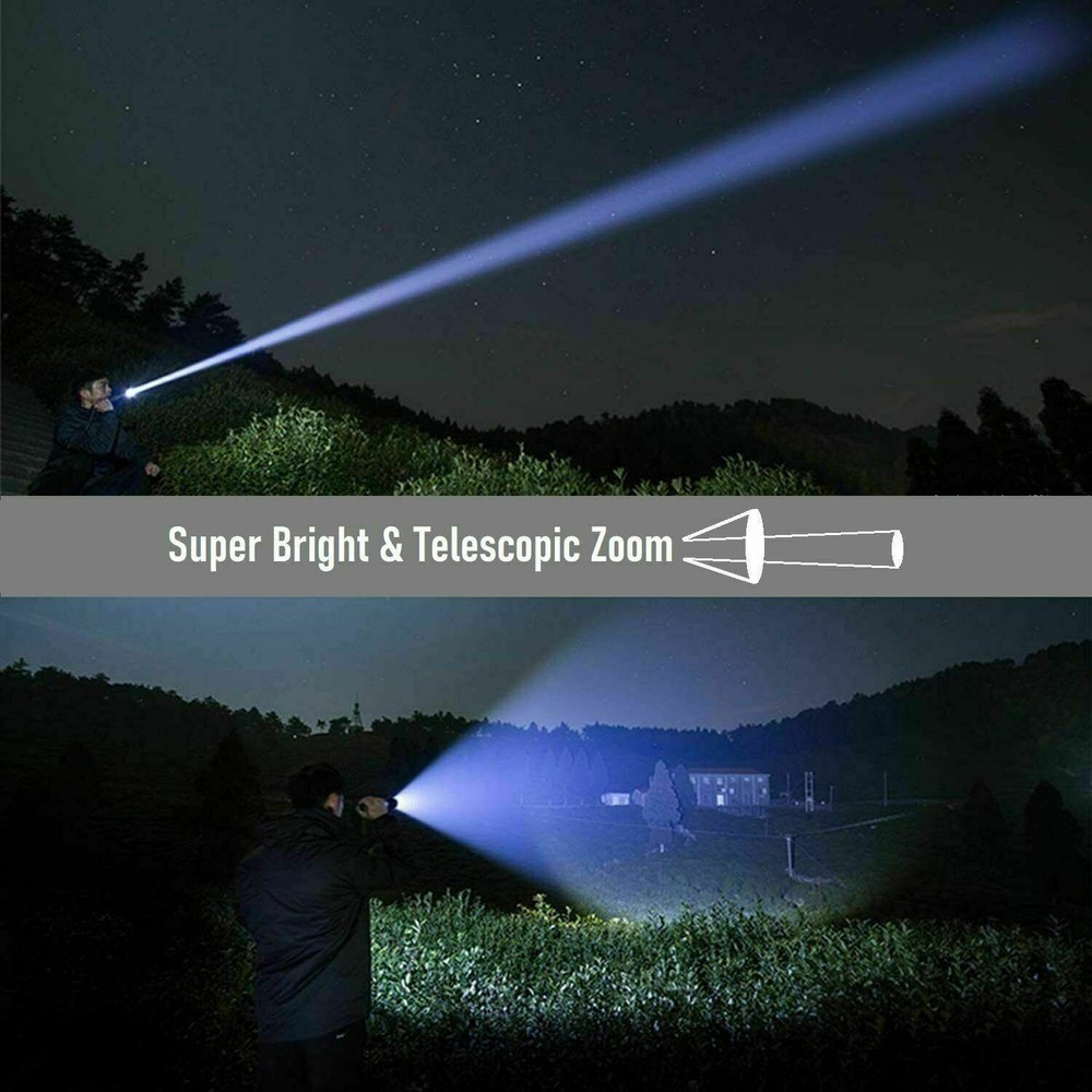 Super-Bright LED Tactical Flashlight Torch With Rechargeable Battery