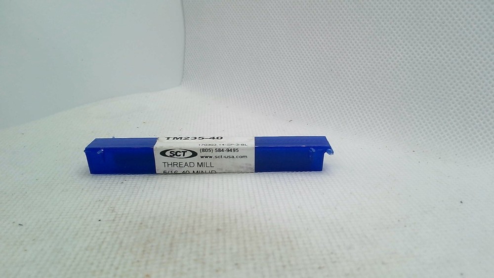 SCT TM235-40 Carbide THREAD MILL STRAIGHT FLUTE FULL FORM SOLID CARBIDE 5/16-40-