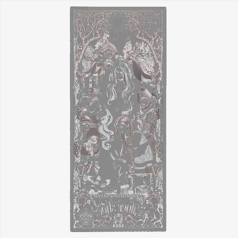 2024 Wizard of Oz Dorothy Silver Shoes Polymer Note 1/400th Oz .999 Fine 20k Mtd