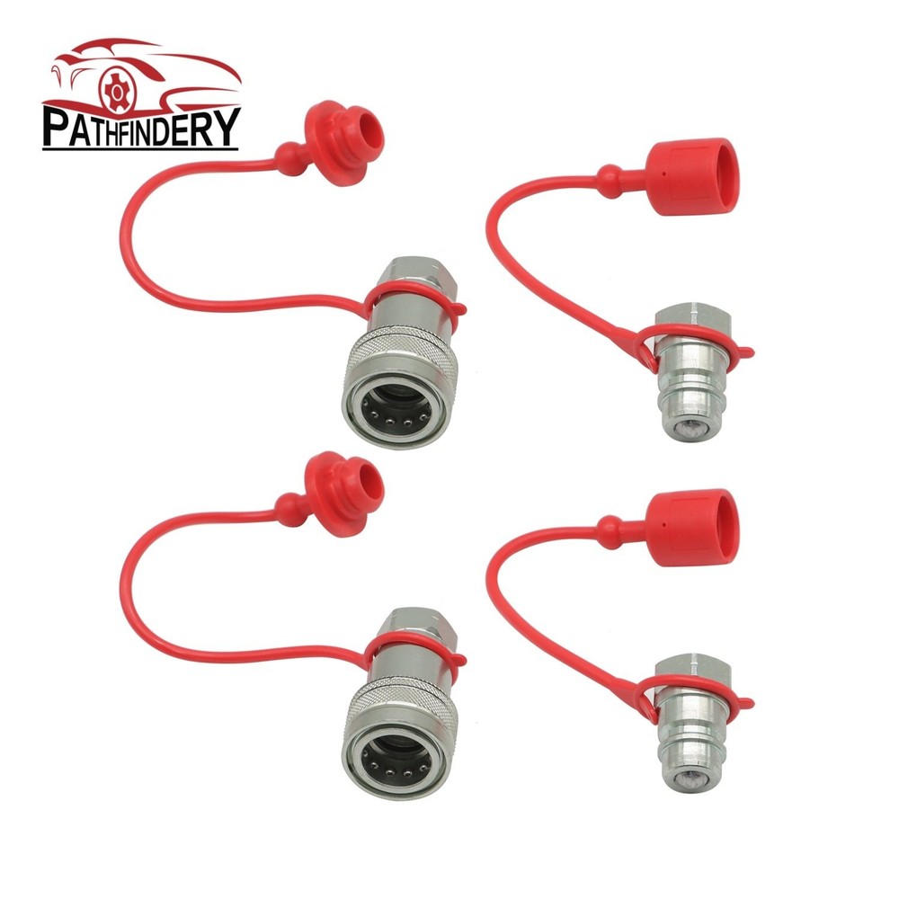 Style 1/2"  Hydraulic Coupler Quick Connect Coupling 2Sets Ball Pioneer