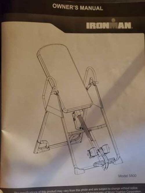 Ironman Inversion Table Model 5800