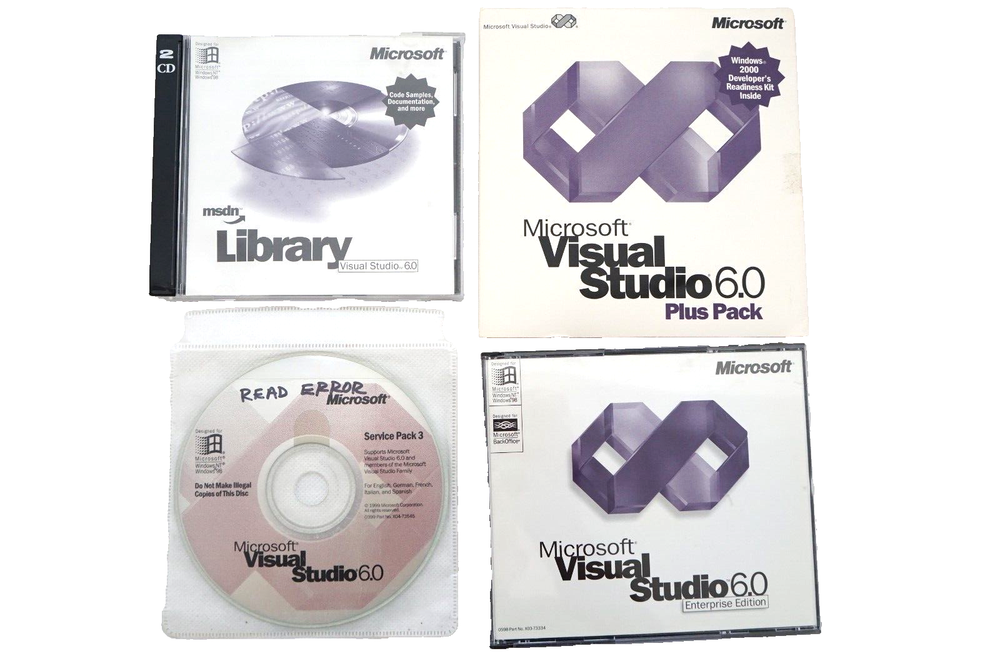 Microsoft Visual Studio Enterprise 6.0 6 Windows 95 thru 11 Retail 10 CD's + KEY