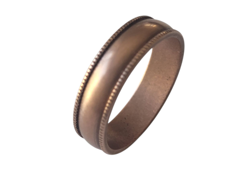 Pure Raw Copper Fluted Edge 6mm Band Ring Arthritis Therapy Solid Copper Ring